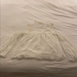 Abercrombie & Fitch Lace Cold Shoulder Top - Sz S
